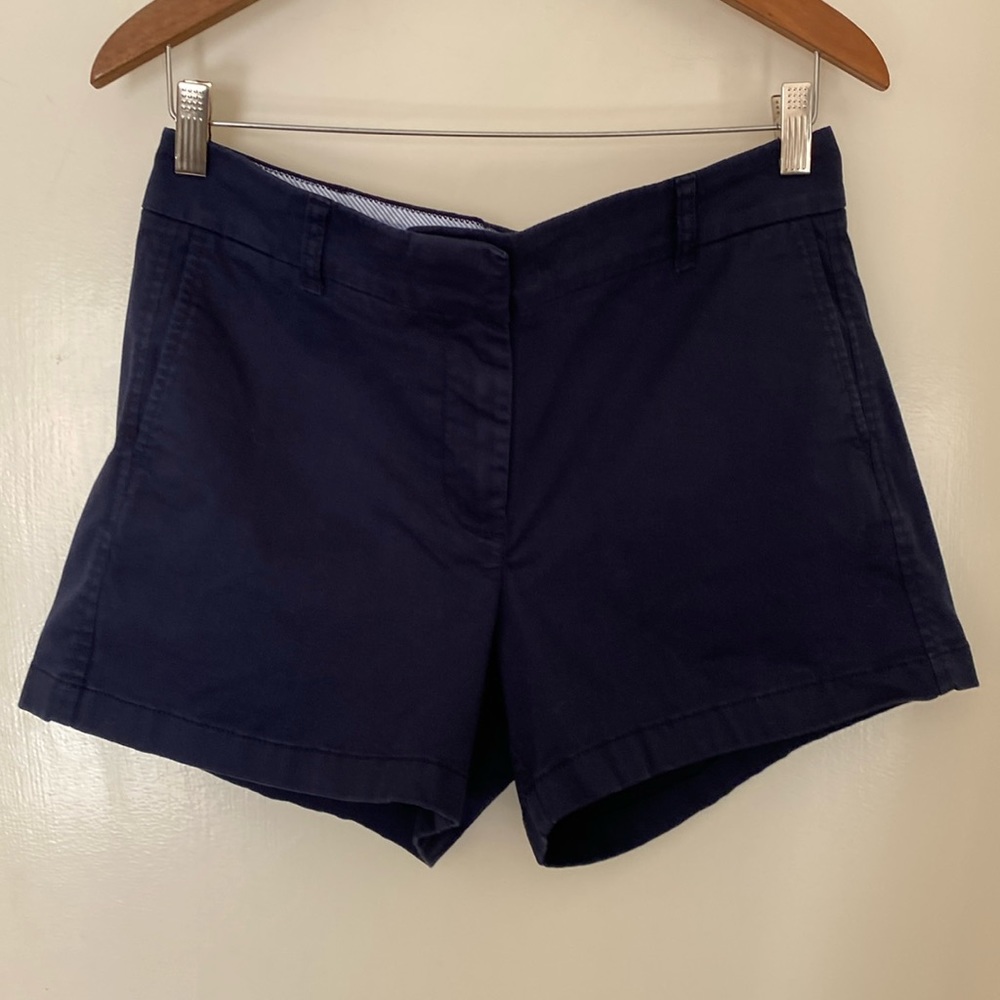 J.Crew Navy 4” Stretch Chino Shorts  Size 8.